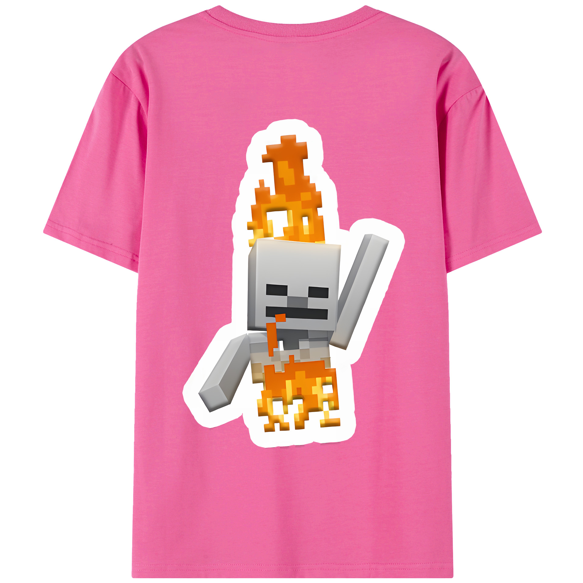 （画像用） マインクラフト ブロックの世界 Minecraft MC Block world レディース半袖Tシャツ(バックプリント)